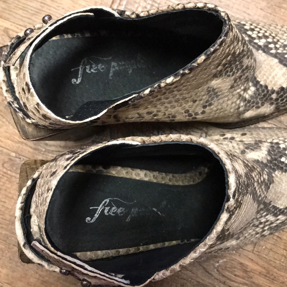 Free People Silver Storm Python Mule Booties 38 - image 6